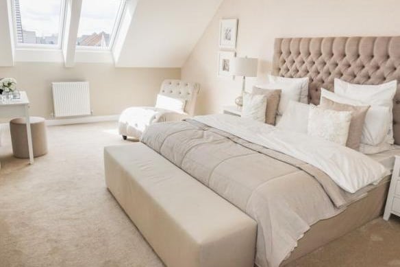 Upstairs on the second floor is the master bedroom, which is a large and bright space, with a dressing area with a range of luxury wardrobes. This room also provides access to the loft.