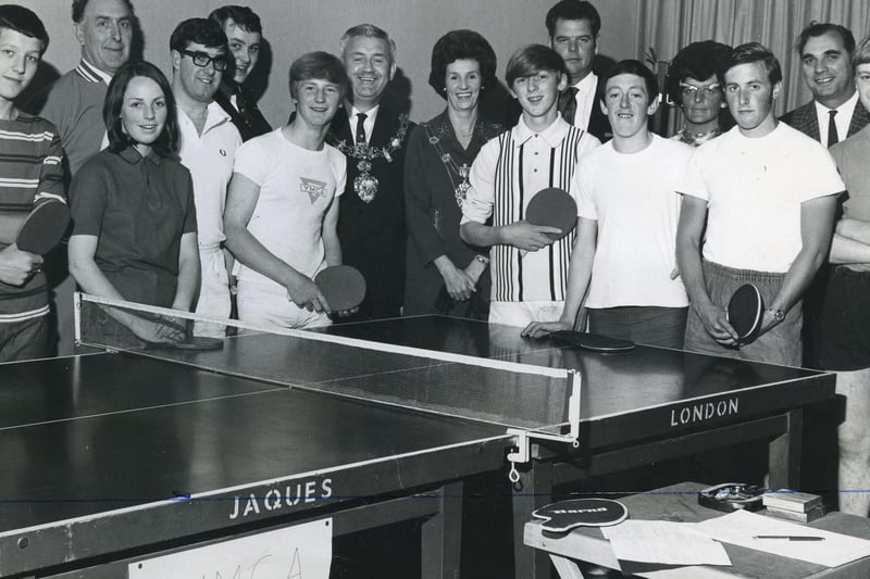 Been to the YMCA. 
This picture of a table tennis marathon was taken in 1969.