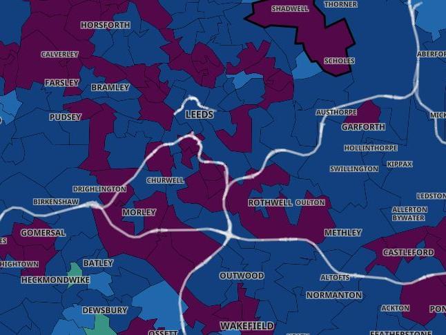 Here are the Leeds areas with the highest infection rates (Photo: Gov.uk)
