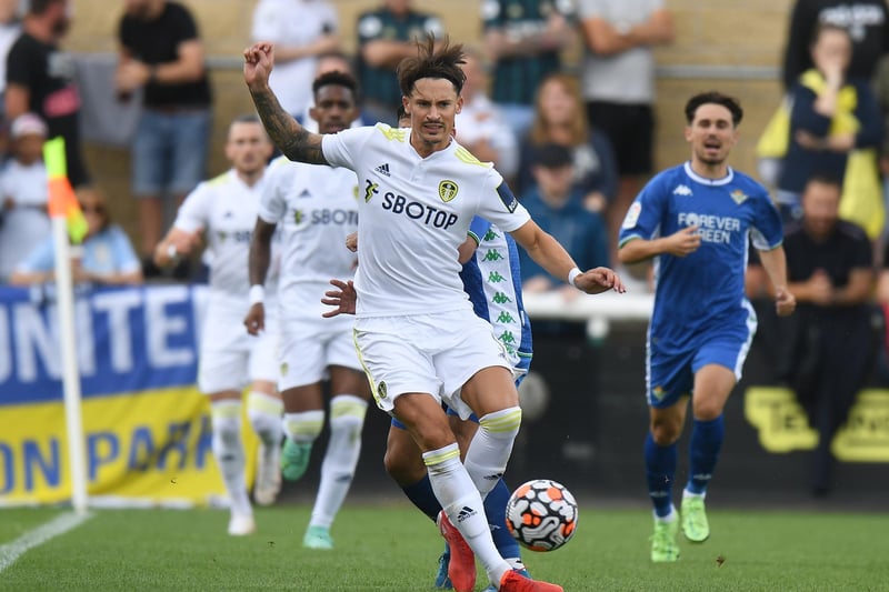 6 - Has been deployed as a holding midfielder throughout pre-season and again showed he can do a job there but Leeds were cut open far too easily through the middle and need Kalvin Phillips at CDM. Kept battling away. Photo by Getty.