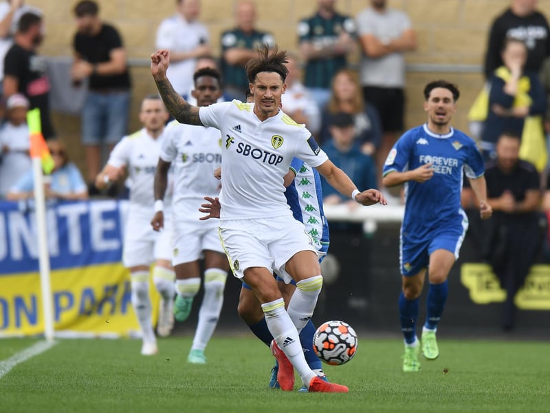 6 - Has been deployed as a holding midfielder throughout pre-season and again showed he can do a job there but Leeds were cut open far too easily through the middle and need Kalvin Phillips at CDM. Kept battling away. Photo by Getty.