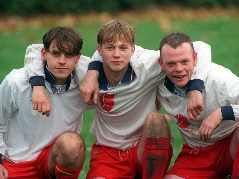 Dewsbury Road scorers in the 5-3 win against neighbours Holbeck in the Leeds Combination League Premier Division. Pictured, from left, are Andrew Bellenie, James Wright and Bob Wenstrom.