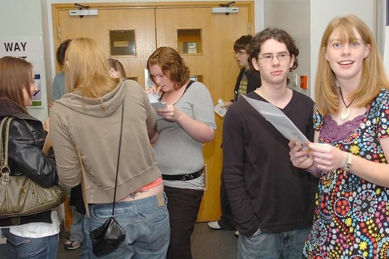 A levels results day at Wakefield College.