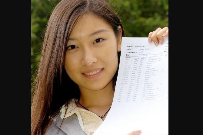 Siyao Wang from Crofton attained five A's in Maths, Further Maths, Physics and Chemistry. 2007.