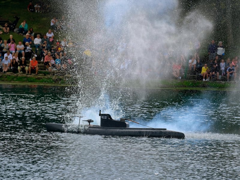 The enemy submarine takes a direct hit.