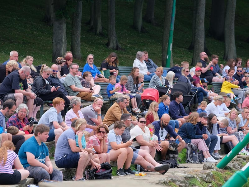Crowds take in the spectacle.