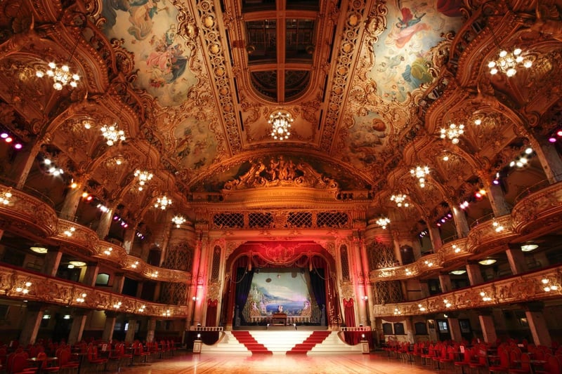 Dating back to 1894, The Blackpool Tower Ballroom is world-famous for its unique sprung dance floor and spectacular architecture and remains to this day, a destination for dance fans from across the globe.
Address: Promenade / Blackpool / FY1 4BJ