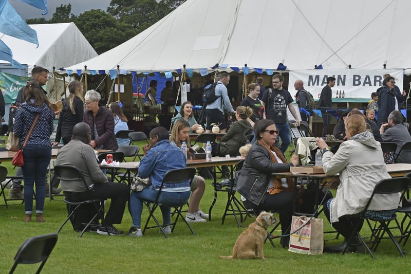 Guests, and their canine companions, making the most of North Leeds Food Festival.
