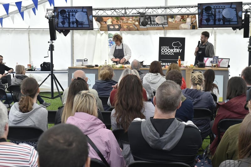 Steph Moon demonstrating at one of the cookery talks.