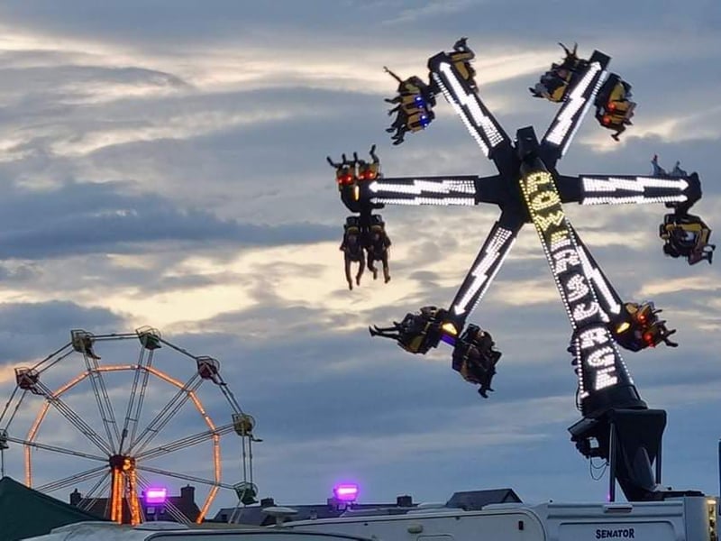 Fun-seekers enjoy the rides.