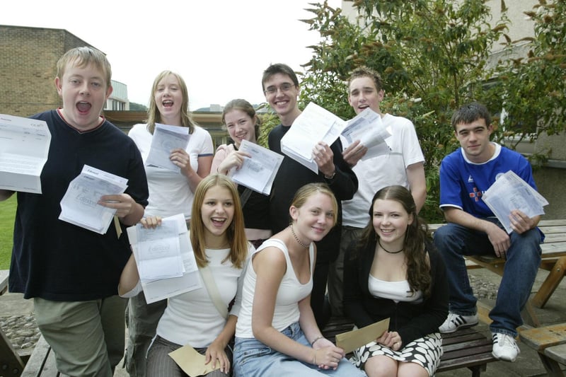Successful GCSE pupils at Calder High School back in 2003.