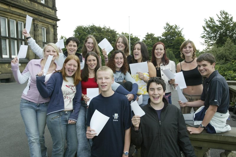 GCSE Results Day at Crossley Heath School in 2003.