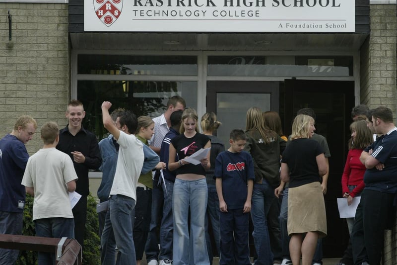 GCSE results day at Rastrick High back in 2003.