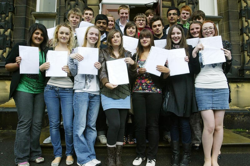 GCSE Results Day at Crossley Heath School in 2010.