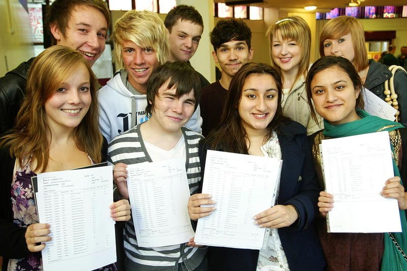 GCSE results day at Brooksbank School in 2010.