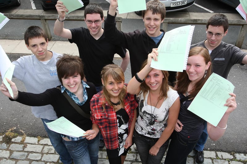 GCSE results day at Holy Trinity Senior School in 2009.