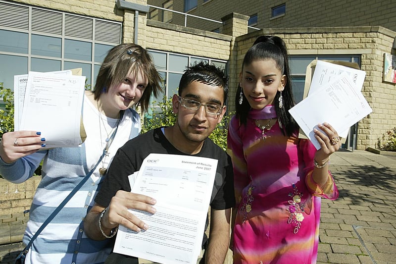 GCSE results day at Sowerby Bridge High School back in 2007.