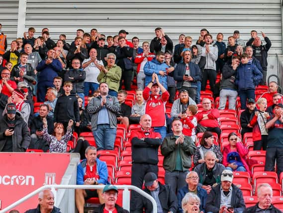 Fleetwood supporters in the Potteries for Town's first away game of the season