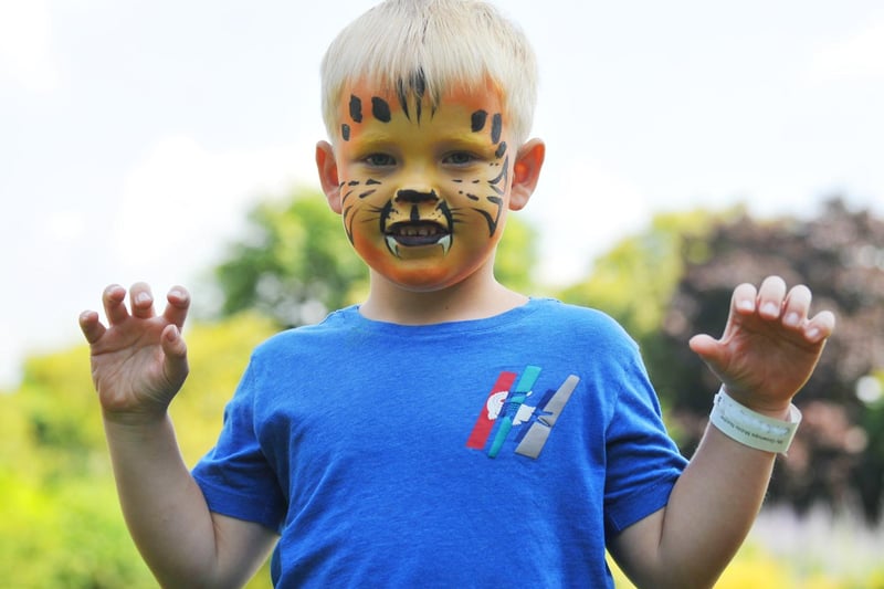 Lleyton Moore, six, with his face painted.