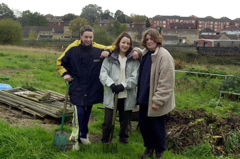 Steven Good, Clare Thorpe and Suzanne Hall had applied to the Leeds Safer Communities Millennium Award in  November 2001 for cash to develop a run down allotment in Headingley. Picture: Emma Nichols