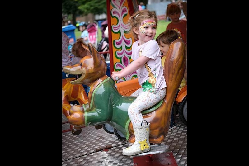 Emilia Farrell enjoying one of the rides.