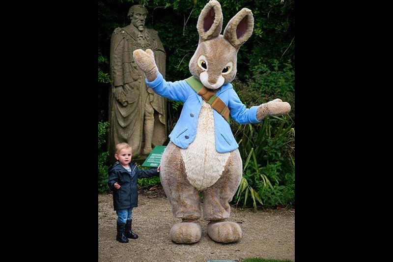 Look who has arrived! Pictured is Benjamin Russell with Peter Rabbit.