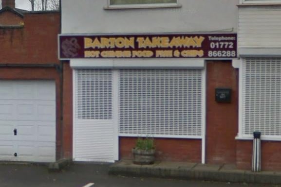 Barton Takeaway Preston Fish and Chips & Chinese Food, 637 Garstang Rd, Barton, Newsham, Preston PR3 5DQ | Rating: 4.7 out of 5 (258 Google reviews) "The Chinese meal which we ordered as a take away, was excellent."