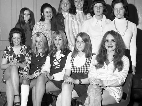 Contestants line up for the title of Miss Ashton in 1972