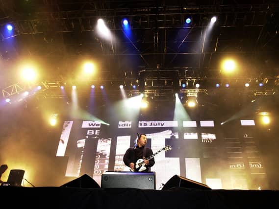 James Dean Bradfield, of the Manic Street Preachers, on stage at Leeds Festival in 2001. Picture: Mark Bickerdike