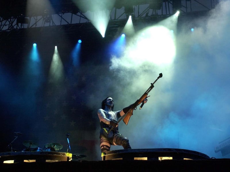 Marilyn Manson performs on the Friday night. Picture: Tony Johnson