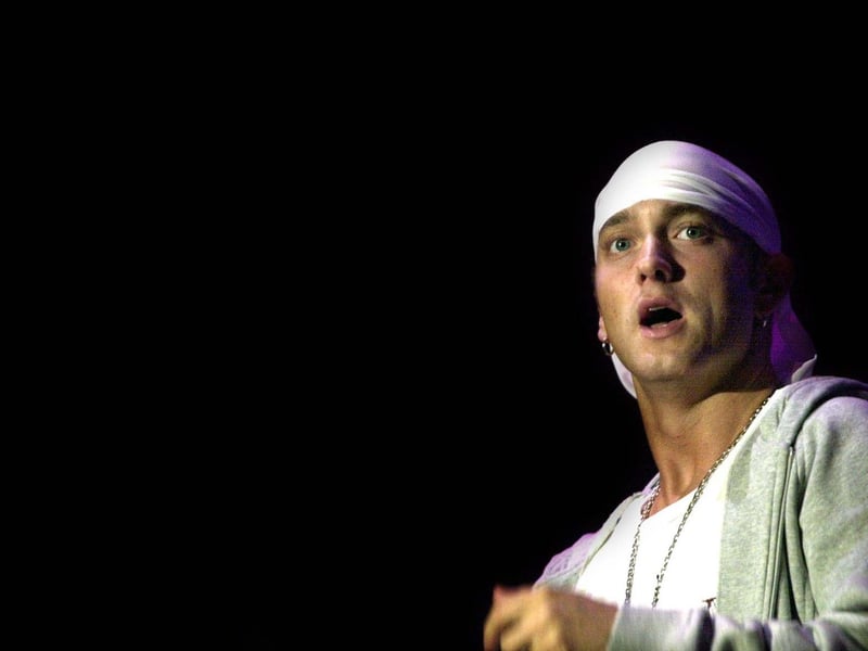 American rapper Eminem was the headline act on the Friday night. Picture: James Hardisty