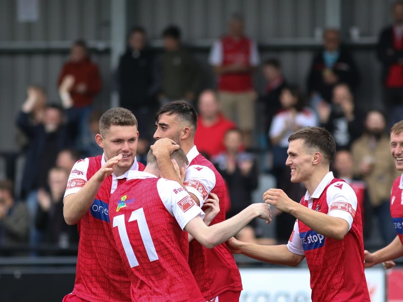 Kieran Glynn, no 11, is congratulated for putting Boro 2-0 up

Photo by Morgan Exley