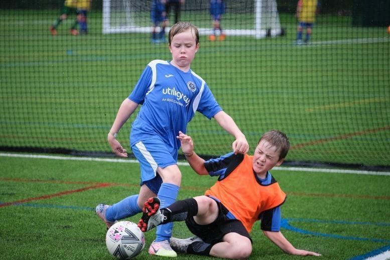 Great tackle! Youngters get stuck in at the new sports hub
