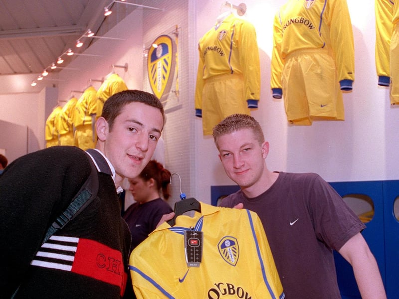 Leeds United unveiled their new replica away strip and first in the queue to buy it was supporter Wesley King (left) from Wortley.