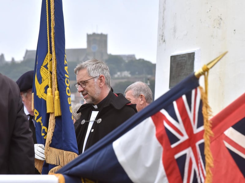 Rev Richard Walker preparing for the service.