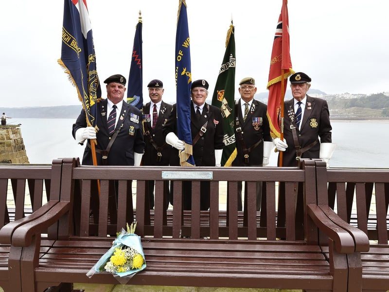 The commemorative bench on Vincent Pier.