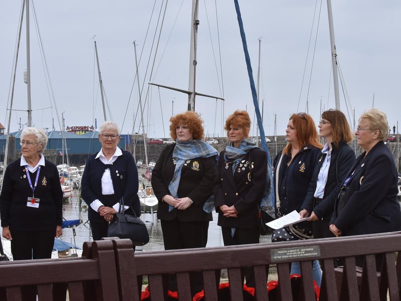 Memorial guests on Vincent Pier.