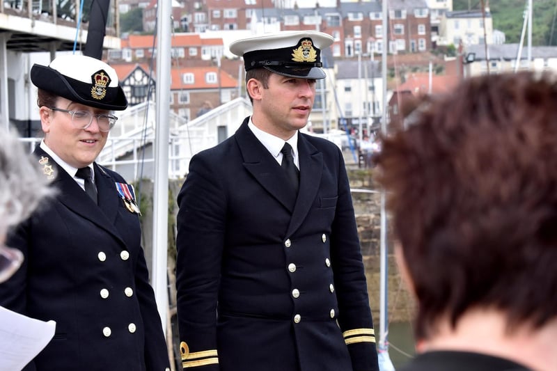 A contingency from HMS Duncan, a Type 45 destroyer affiliated with Scarborough, attend the memorial service.