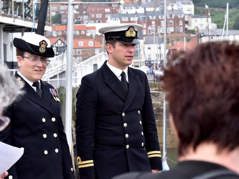 A contingency from HMS Duncan, a Type 45 destroyer affiliated with Scarborough, attend the memorial service.