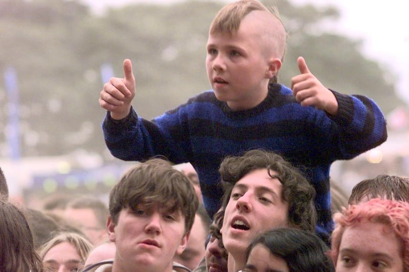 A young fan of Bradford's own Terrorvison cheers on his heroes.