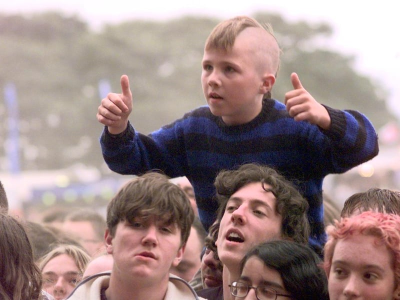 A young fan of Bradford's own Terrorvison cheers on his heroes.
