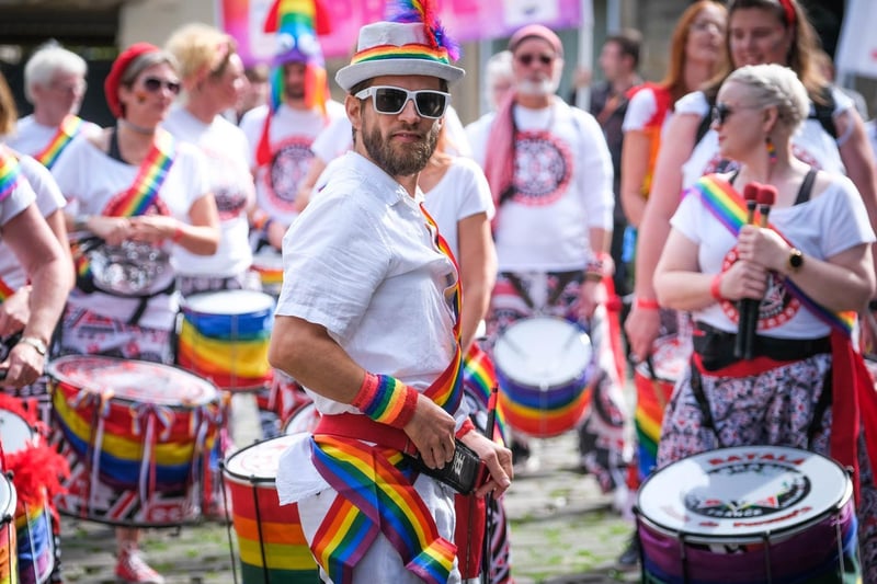 Drumming up support for Lancaster Pride.