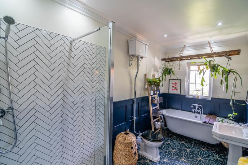 Another beautifully designed bathroom is on this floor, complete with underfloor heating and Marrakesh design tiles.