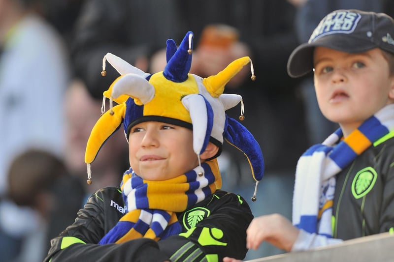 Young Leeds United fans at Turf Moor.