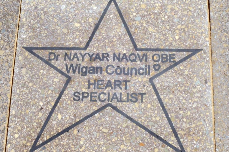 Dr Anyyar Naqvi had a star dedicated to him on Believe Square at the Life Centre in Wigan.