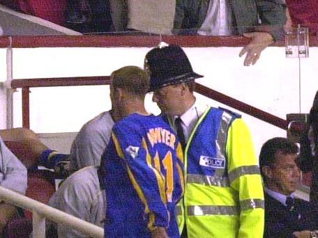 Lee Bowyer heads down the tunnel for an early bath after seeing red.