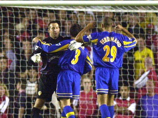 Nigel Martyn, Ian Harte and Rio Ferdinand celebrate victory at full-time.
