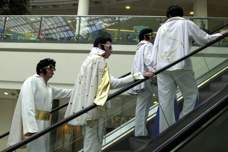 Elvis impersonators were at the White Rose Shopping Centre as part of an Elvis themed weekend to raise money for Marie Curie Cancer Care.