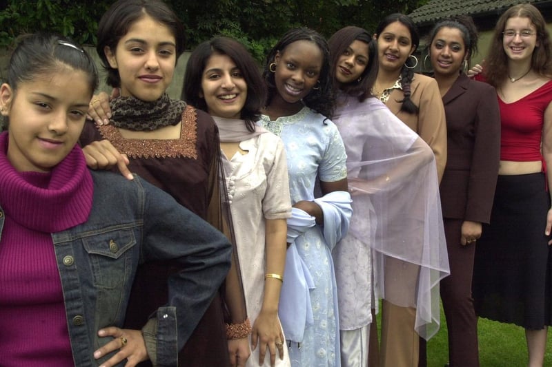 Pupils at Allerton Grange High School were hosting a fashion show in aid of the Base 10 project. Pictured are Noshaba Waheed, Qudsia Waheed, Faiza Rafi, Hannah Jeoffrey, Polly Majid, Minezza Parveen, Shama Parveen and Jenny Pickett.