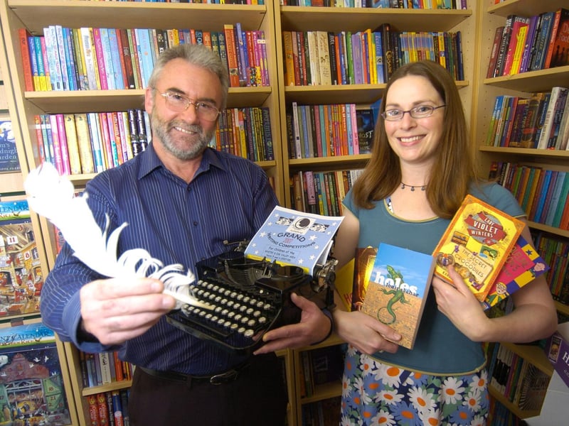 Launching a kids’ writing competition are James David and Lisa Cockcroft.